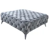 KAWOLA Hocker NARLA Velvet silber 110x110cm
