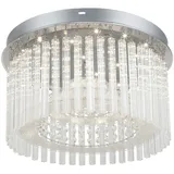 GLOBO LED Deckenleuchte, Glasstäbe, Chrom, Durchmesser 37cm - Silber