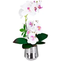 I.GE.A. Kunstorchidee »Phalaenopsis Orchidee im Topf« Kunstblume mit Blätter
