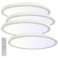 Luminea Slim-CCT-LED-Deckenleuchte 4er-Set spritzwassergeschützt IP44
