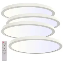 Luminea Slim-CCT-LED-Deckenleuchte 4er-Set spritzwassergeschützt IP44