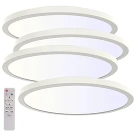 Luminea Slim-CCT-LED-Deckenleuchte 4er-Set spritzwassergeschützt IP44