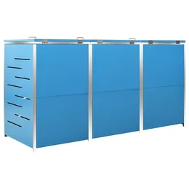 vidaXL Mülltonnenbox für 3 Tonnen 207 x 77,5 x 115 cm blau
