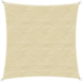 WINDHAGER Sonnensegel Capri Quadrat 5 x 5 m, (gleichschenkelig), Sonnenschutz für Garten & Terrasse, UV- und witterungsbeständig, Champagner,