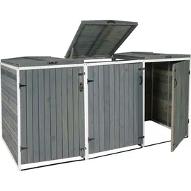 MCW Mülltonnenverkleidung H74 237 x 126 x 98 cm grau-weiß