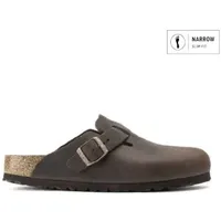 Birkenstock für Herren. 860133 Clogs aus Leder Boston Oiled (Schmale Passform) braun (44), Wohnung, Keine, Lässig