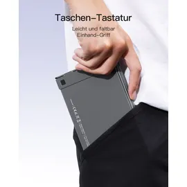 Inateck Faltbare Tastatur mit Touchpad, KI-Taste, BT 5.3, bis 3 Geräte mit iPadOS Android, Windows, QWERTZ, KB06101