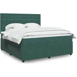 vidaXL Boxspringbett 180 x 200 cm Dunkelgrün