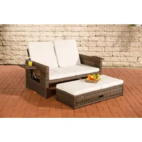 CLP Polyrattan Sofa Ancona 5mm,braun-meliert Cremeweiß