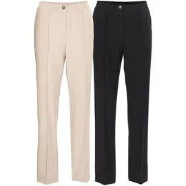 GOLDNER Schlupfhose Stretchhosen Beige/Schwarz 54