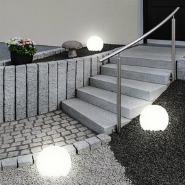 ETC Shop 2er Set LED Außen Leuchten Solar Kugel Strahler Terrassen Garten Beleuchtung Hof Steck Lampen