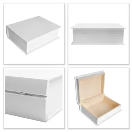 Creative Deco Buchbox 24 x 19 x 7,5 cm 1-tlg. Weiß