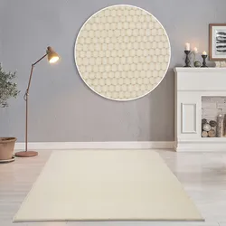 THEKO Wollteppich »Alpen«, rechteckig, 12 mm Höhe, handgewebter Wendeteppich, meliert, reine Wolle, Wohnzimmer THEKO natur weiß B: 120 cm   1 St.