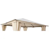 DEGAMO Pavillonplane Pavillondach Ersatzdach für Pavillon VENEZIA 300x300cm, Polyester PVC-beschichtet écru, wasserdicht