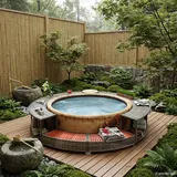 Whirlpool-umrandung Grau Poly Rattan