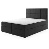 M-Punkt GmbH Boxspringbett NEAPEL mit Bettkasten 180 x 200 cm Schwarz - versch. Ausführungen