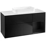 Villeroy & Boch Finion Waschtischunterschrank F711PDPD 120x60,3x50,1cm, Regal rechts Black matt lacquer, Black matt lacquer