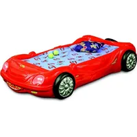Kinderzimmer Bett Kinderbett Design Rennwagen Autobett mit Matratze Lattenrost - Rot