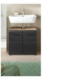 xonox.home Waschbeckenunterschrank 60 x 54 cm Schwarz Matt