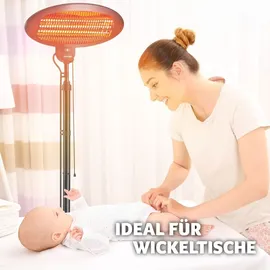 Tectake Infrarotheizstrahler Solaria Monolith 2000W höhenverstellbar - schwarz - Schwarz