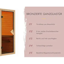 Karibu Amelia 2 - Sauna mit Eckeinstieg 68 mm Ohne Dachkranz Ohne Ofen