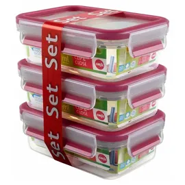 Emsa Frischhaltedose rechteckig pink 0,55 l 3-teilig