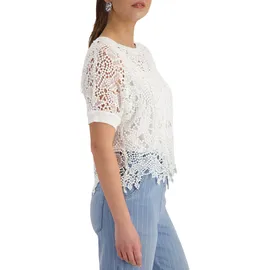 Monari Pullover mit Spitzenmuster Weiß 42