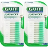 SunStar GUM SOFT-PICKS Interdentalbürsten, 80 Stück regular, 2er Vorteilspack (2x 80 Stück)