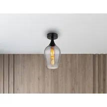meineWunschleuchte - Kleine LED Deckenleuchte Rauchglas Lampenschirm, Ø15cm