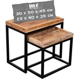 Mr. Deko Couchtisch 2er Set Lecce Mango natur