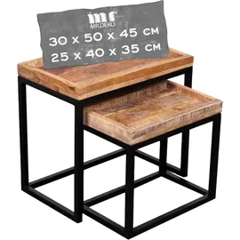 Mr. Deko Couchtisch 2er Set Lecce Mango natur