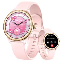 Smartwatch Damen 1,27" Fitnessuhr mit Telefonfunktion 24H Pulsuhr SpO2 Schlafmonitor Menstruationszyklus 110+ Sportmodi Schrittzähler Kalorien Fitness Tracker IP68 Smartwatch Rund für iOS Android