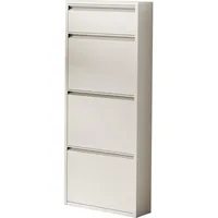 [en.casa] Schuhschrank Sokndal mit 4 Klappen PfefferWeiss 118 x
