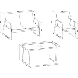 casa.pro Gartenmöbelset Anzi 4-tlg. Grau