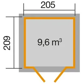 Weka Gartenhaus 265 2,20 x 2,50 m Grau