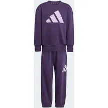 adidas Trainingsanzug ADIDAS SPORTSWEAR "LK BL FL JOG", Jungen, Gr. 128, aurora plum, powder plum, Obermaterial: 70% Baumwolle, 30% Polyester, Sportanzüge Trainingsanzug