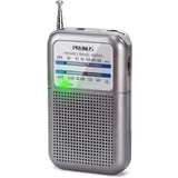 DE-333 Tragbares Mini-Radio, batteriebetriebenes FM/AM-Radio mit Signalanzeige, ausgezeichneter Empfang, kleines Taschenradio zum Spazierengehen und