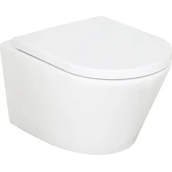 Wand-Tiefspül-WC Amur Spülrandlos (Ausführung: Wand-Tiefspül-WC Amur 360x350x530 mm Spülrandlos Keramik weiß)