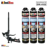Brunnenschaum 3 x 750ml Bauschaum 1x Teflon Pistole Pistolenschaum Montageschaum