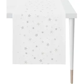 APELT Tischläufer APELT "9600 CHRISTMAS ELEGANCE, Weihnachtsdeko, Weihnachten", bunt (weiß, silberfarben), B:46cm L:135cm, Polyester, Viskose, Tischdecken, Lurex-Jacquardgewebe