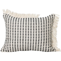 Ferm Living - Way Outdoor Kissen, off-white / blau