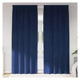vidaXL Verdunkelungsvorhänge 2 pcs Dunkelblau 140 x 245 cm Samt
