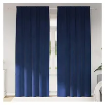 vidaXL Verdunkelungsvorhänge 2 pcs Dunkelblau 140 x 245 cm Samt