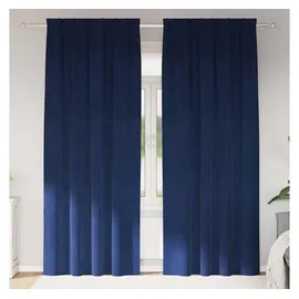 vidaXL Verdunkelungsvorhänge 2 pcs Dunkelblau 140 x 245 cm Samt