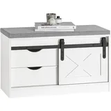 SoBuy Schuhbank 80 x 49 x 30 cm mit Schiebetüren / weiß