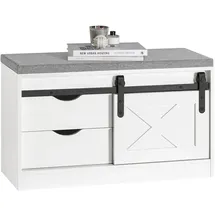 SoBuy Schuhbank 80 x 49 x 30 cm mit Schiebetüren / weiß