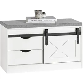 SoBuy Schuhbank 80 x 49 x 30 cm mit Schiebetüren / weiß