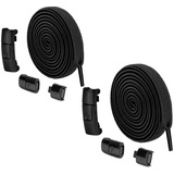 LJFEA 2 Paare Premium Elastische Schnürsenkel ohne binden – Schnürsenkel Gummi Schnürsenkel Schnellverschluss – Schnellschnürsystem Schnürsenkel - Schnürsenkel elastisch(Schwarz)