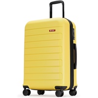 GinzaTravel großer Koffer, Hartschalenkoffer mit Rollen und Kombinationsverschluss, leichtgewichtiges Gepäck aus ABS, Schwarz