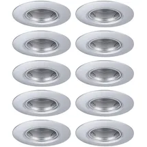Paulmann Einbauleuchte 10er-Pack rund 90mm GU10 max. 10x10W 230V dimmbar Chrom matt